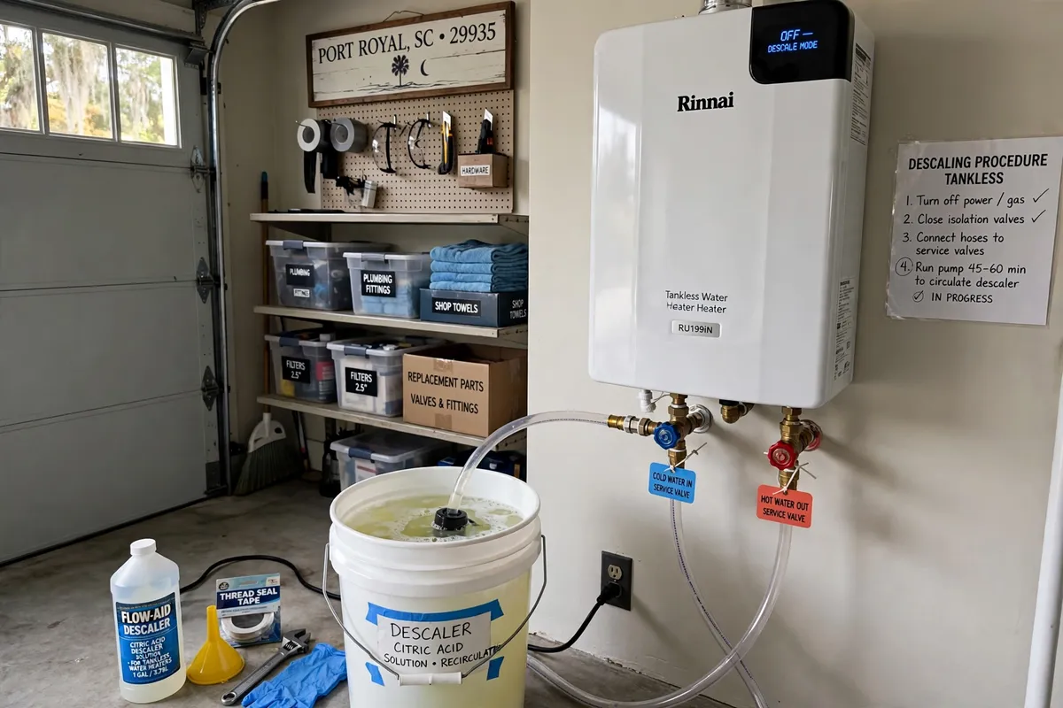Tankless water heater descaling in Port Royal, SC — SC Water Heater Services