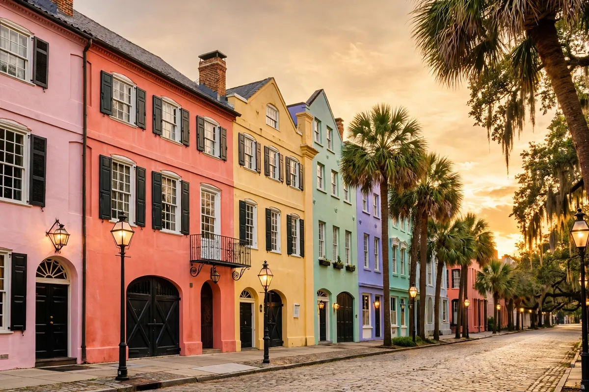 Historic Rainbow Row homes in Charleston, SC — SC Water Heater Services