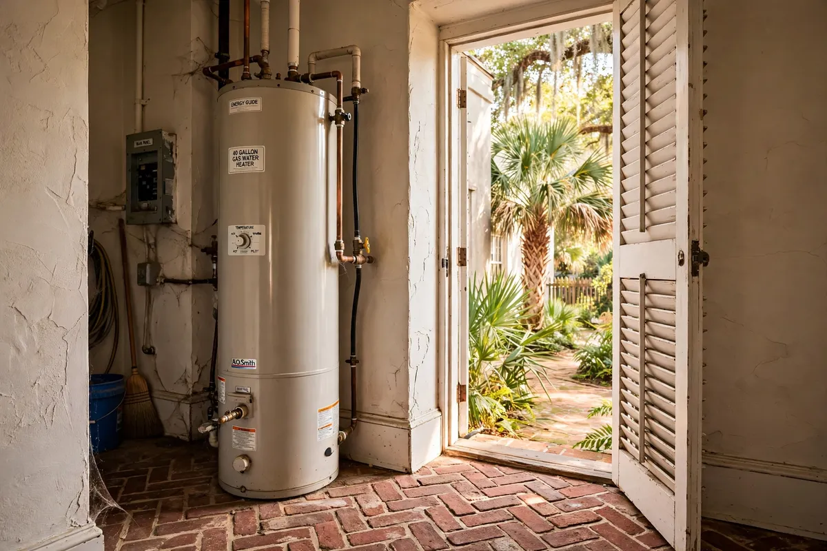 Water heater in a historic Charleston, SC home — SC Water Heater Services