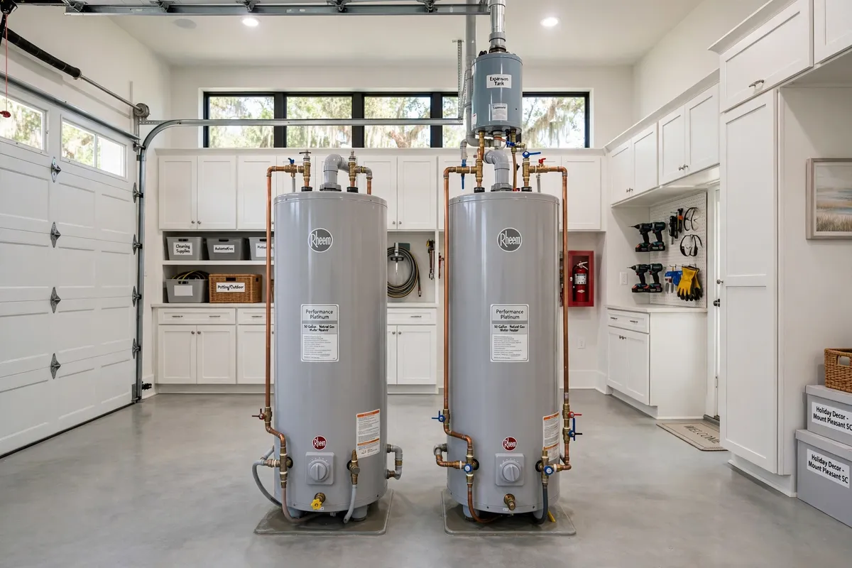 Twin water heaters in a Mount Pleasant, SC home — SC Water Heater Services