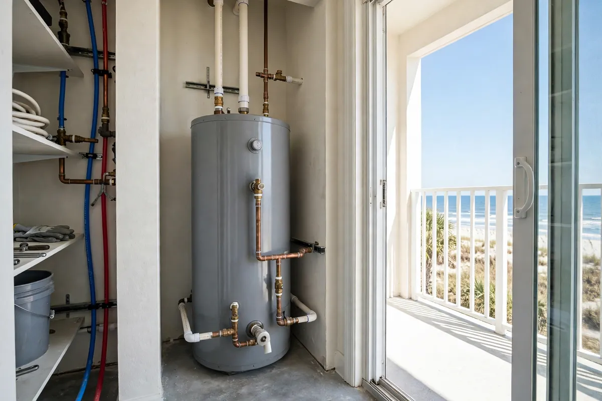 Water heater in a Myrtle Beach, SC condo — SC Water Heater Services