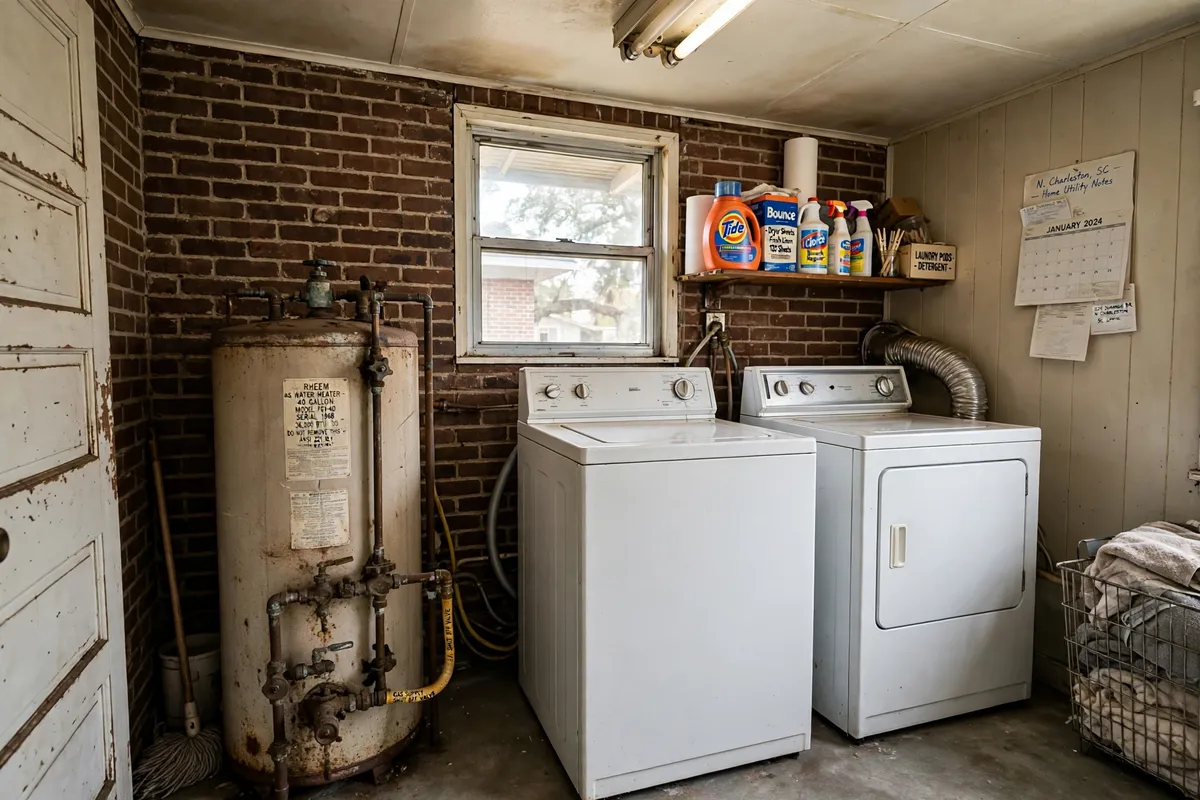 Water heater in a North Charleston, SC ranch home — SC Water Heater Services