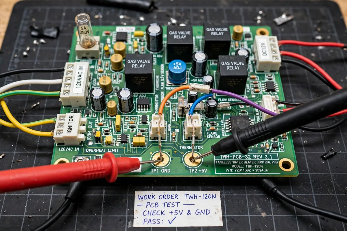 Tankless water heater circuit board testing in Spartanburg, SC — SC Water Heater Services
