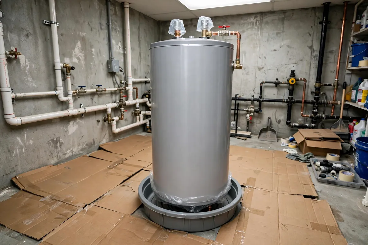New tank water heater being installed in a South Carolina home — SC Water Heater Services