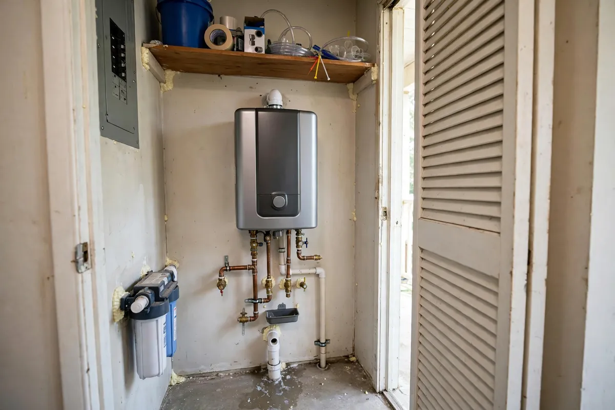 Tankless water heater in a Summerville, SC townhome — SC Water Heater Services